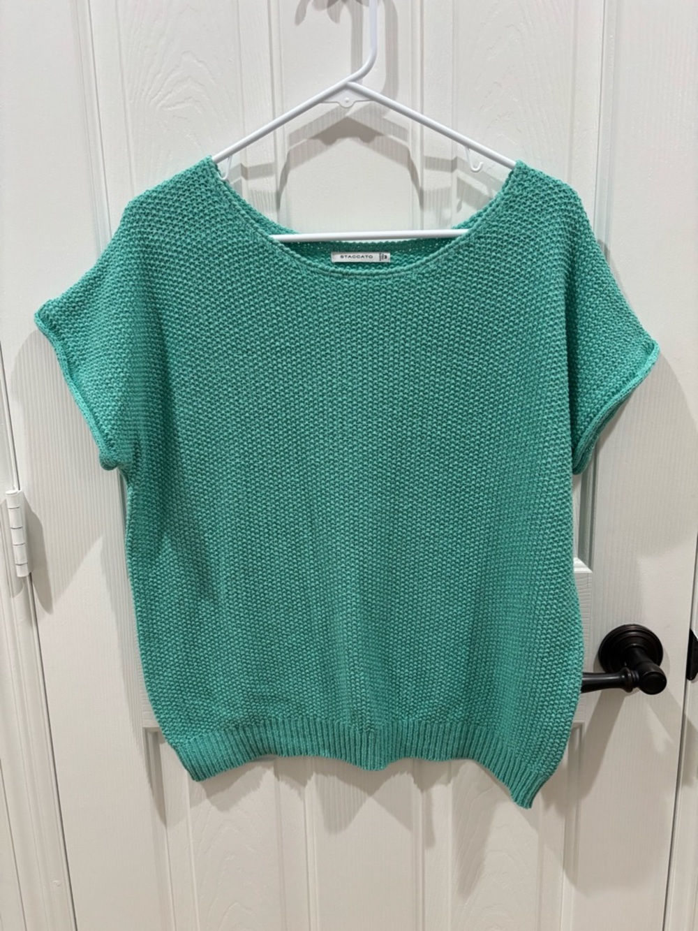 Staccato Mint Green Textured Boat-Neck Knit Top